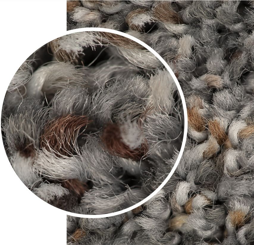 Closeup image of carpet fibers in SmartStrand Colormax carpet